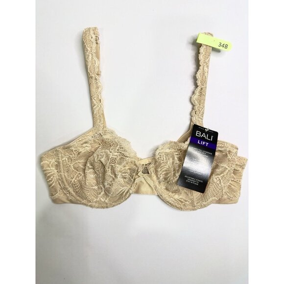 Bali Lift Lace Underwire Bra DF6543 Nude 34B Full Coverage Support NWT - Picture 4 of 7